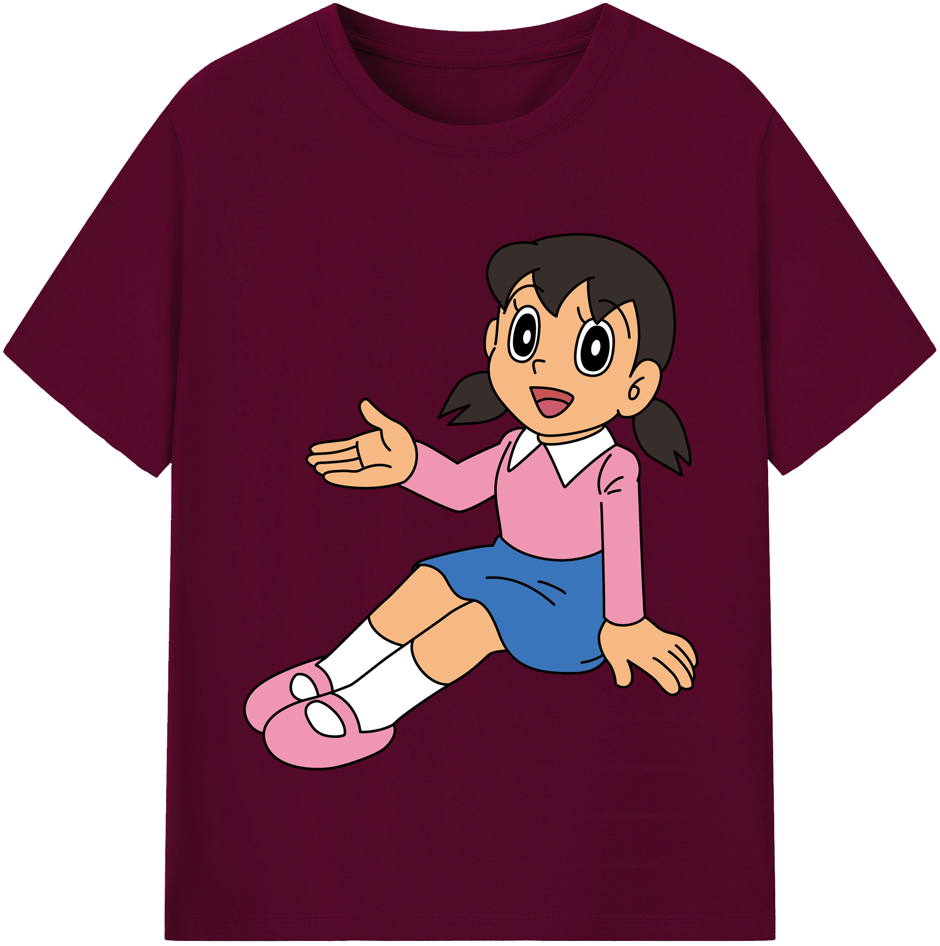 （画像用） ドラえもん みなもと しずか Doraemon Shizuka Minamoto レディースカジュアルプリントTシャツ（綿100％）
